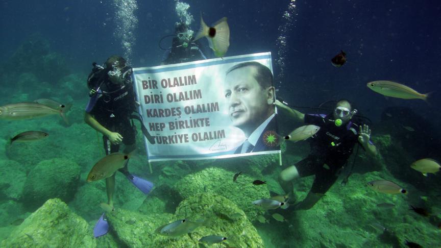 Dalgıçlardan Erdoğan a destek!